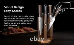 14 Piece High Carbon Steel Japanese Knife Set With 360° Rotatable Magnetic Block