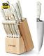 14 Pieces Knife Set With Wooden Block Stainless Steel Knives Dishwasher Safe Wit