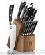 15 Piece Japanese High Carbon Stainless Steel Kitchen Knife Sets With Block