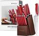 15 Piece Kitchen Knife Set With Block Wooden German Stainless Steel Chef Knife