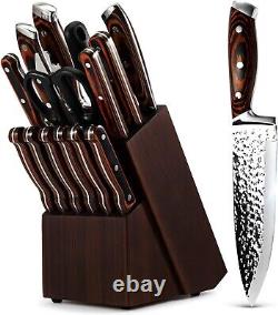 15-Piece Knife Set With Block Wooden High Carbon Japan Stainless Steel