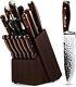 15-piece Knife Set With Block Wooden High Carbon Japan Stainless Steel