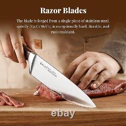 15-pcs Emojoy Kitchen Knife Set with Block Premium Kitchen Knives Heavy