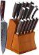 16-piece Kitchen Knife Set With Wooden Block Germany High Carbon Stainlessforged