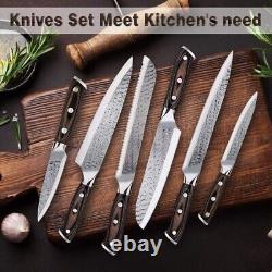 16-Piece Knife Set with Built-in Sharpener and Wooden Block German Stainless
