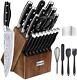 23 Pcs Kitchen Knife Set With Block Sharpener Rod High Carbon Stainless Steel