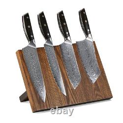 5Pcs TURWHO Kitchen Cooking Knife Set Japanese VG10 Damascus Chef Knives Block