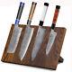 5pcs Turwho Kitchen Knife Block Set Japanese Vg10 Damascus Steel Nakiri Knife