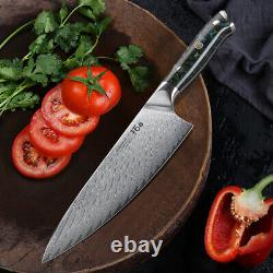 6Pcs TURWHO Chef Kitchen Knife Japan VG10 Damascus Steel Knife Block Set Resin