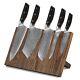 6pcs Turwho Chef Knife Set Japanese Damascus Steel Kitchen Knives + Knife Block