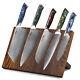 6pcs Turwho Cleaver Kitchen Knife Japan Vg10 Damascus Steel Chef Knife Block Set