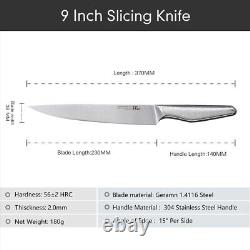 7Pcs TURWHO Chef Knife German Stainless Steel Kitchen Knives + Knife Block Set