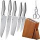 7pcs Turwho Kitchen Shears Chef Knife German Stainless Steel Knife Block Set
