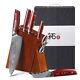 7x Japanese Kitchen Chef Knife Scissors Vg10 Damascus Steel Knife Block Set Red