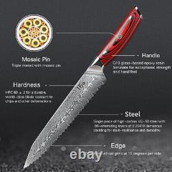 7x TURWHO Chef Knife Japanese VG10 Damascus Steel Kitchen Knife Block Shears Set