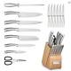 Block Knife Set, 15pc Cutlery Knife Set & Steel Blades For Precise Cutting, F Deli