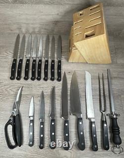 Cabela's Butcher Block Kitchen Knife Set 18-piece Knives COMPLETE
