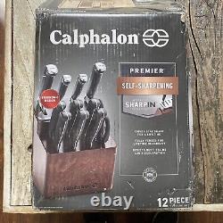 Calphalon Premier SharpIN Knife Set with Sharpening Knife Block, 12-Piece Carbon