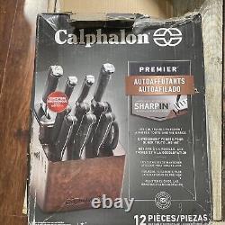 Calphalon Premier SharpIN Knife Set with Sharpening Knife Block, 12-Piece Carbon