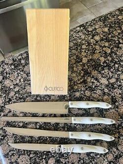 Cutco Pearl Handle Knife Set With Wooden Block 1725, 1724, 1723, 1729