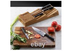 German Steel Forged 6-Piece Knife Set with Bamboo in Drawer Storage Knife Block