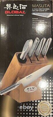 Global Masuta Knife Block Set, 5-Piece Silver Brand New