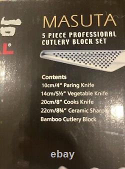Global Masuta Knife Block Set, 5-Piece Silver Brand New