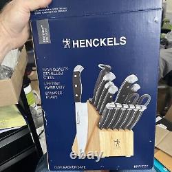 HENCKELS Premium Quality 15-Piece Knife Set with Block, Razor-Sharp, German E