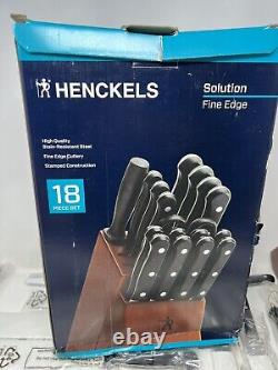HENCKELS Razor-Sharp Solution 18-pc Knife Set with Block, Chef Knife Open Read