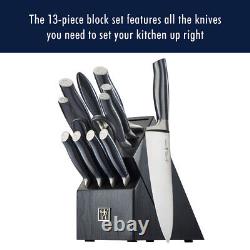 Henckels Graphite 13-pc Knife Set with Block, Kitchen Knife Sharpener, Chef