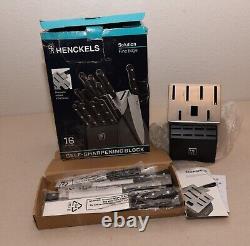 Henckels Solution 16-pc Self-Sharpening Knife Block Set P/N 17555-116 black-NEW
