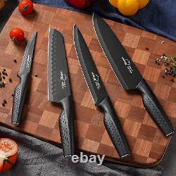 Knife Kitchen Set Block with Stainless Steel Pieces German Wooden Set, 15-Piece