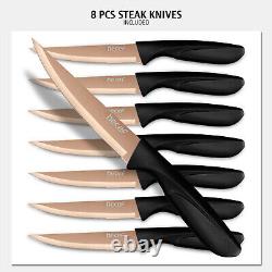 Knife Set 25 PCS High Carbon Stainless Steel Kitchen Knife Block Set for Chef