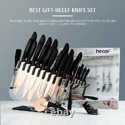 Knife Set 25 PCS High Carbon Stainless Steel Kitchen Knife Block Set for Chef