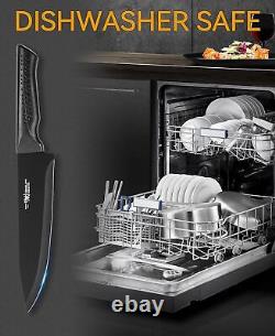 Knife Set Black Knife Set for Kitchen Block Self Sharpening Dishwasher Safe15 Pc