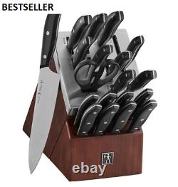 Knife Set Block Stainless Steel Kitchen 20 Piece Cutlery Wooden Henckels New