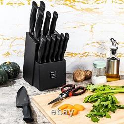 Knife Sets for Kitchen with Block HUNTER. DUAL 15 Pcs Kitchen Knife Set with B