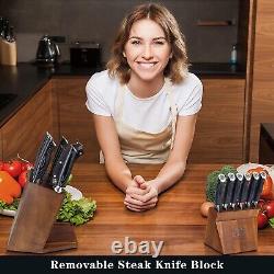 Knife Sets for Kitchen with Block, SHAN ZU Knife Block Set, Japanese Super Steel