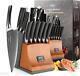Nanfang Brothers Knife Set, 15-piece Damascus Kitchen Knife Set With Block, Abs