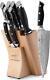 Nanfang Brothers Knife Set, 9 Pieces Damascus Kitchen Knife Set With Block, Abs