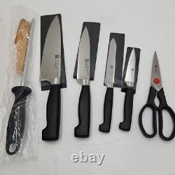 New ZWILLING Four Star 7 Piece Knife Block Set Knife Wood Precision Forged