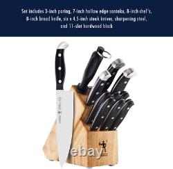 Premium Quality 12-Piece Statement Knife Set with Block, Razor-Sharp, German Eng