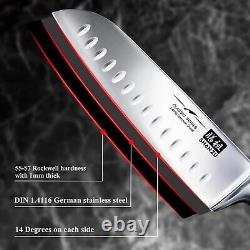 SHAN ZU 14 Pcs Kitchen Knife Set Professional Stainless Steel Knives With Holder