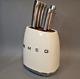 Smeg 7 Piece Stainless Steel Knife Block Set 6 Knives And Block 4 Colours New