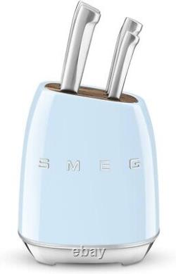 SMEG 7 Piece Stainless Steel Knife Block Set 6 Knives and Block NEW