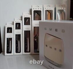 SMEG 7 Stainless Steel Products Knife Block Set of 6 Knives and Block- beige