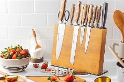 Schmidt Brothers14-Piece Acacia Series Forged Stainless Steel Knife Block Set