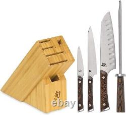 Shun Cutlery Kanso 5-Piece Block Set, Kitchen Knife and Knife Block Set, NEW