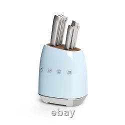 Smeg Knife Set And Block In Pastel Blue (brand New)