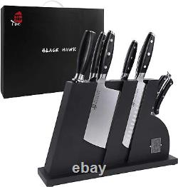 TUO Knife Set 8 Pcs Kitchen Knife Set with Wooden Block, German HC Stainless